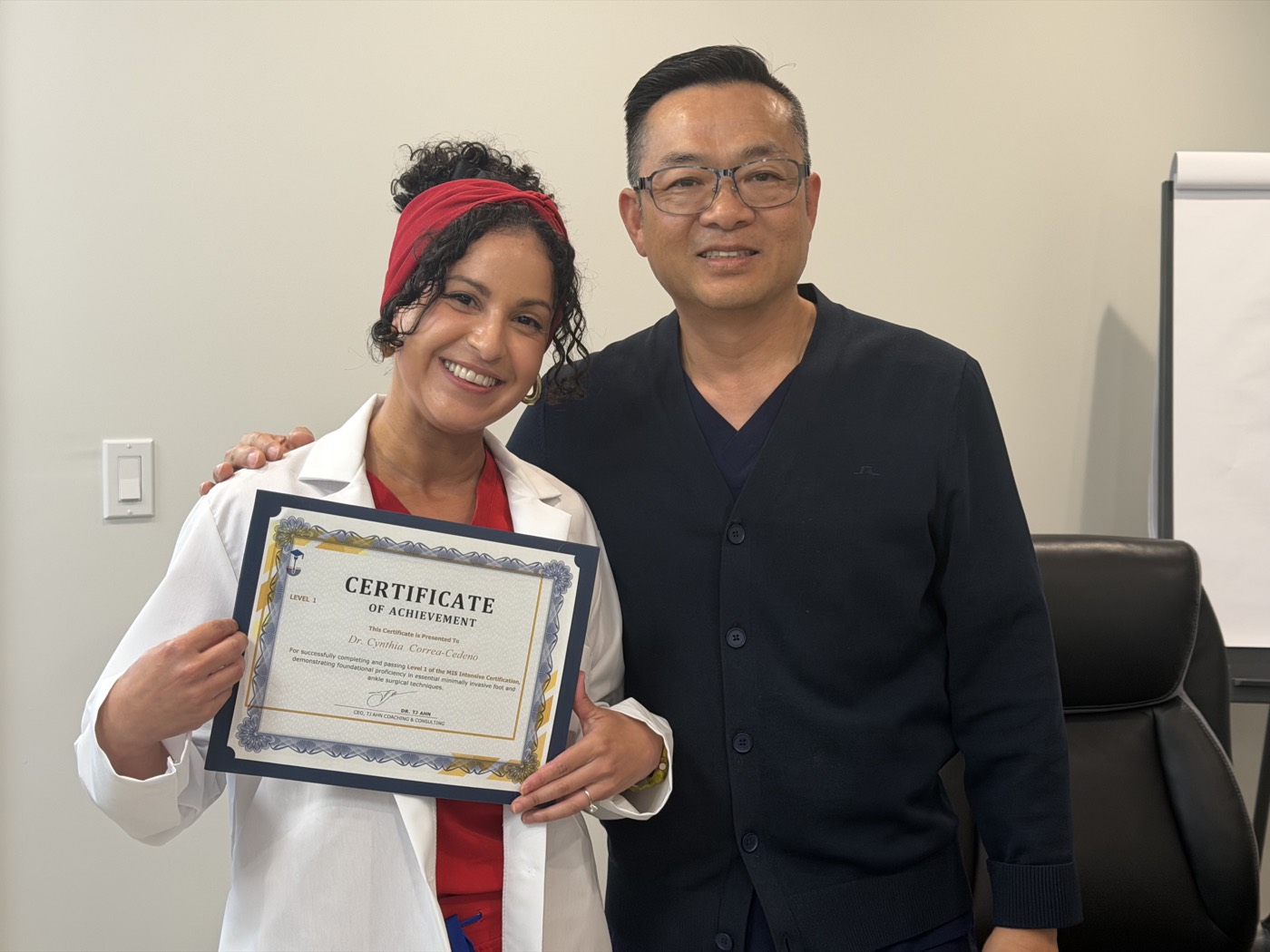 Dr. Cynthia Cedeno at the MIS Intensive cadaver lab