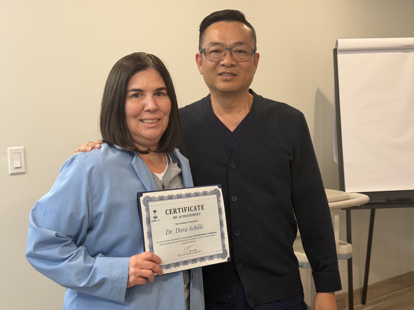 Dr. Dora Achille at the MIS Intensive cadaver lab